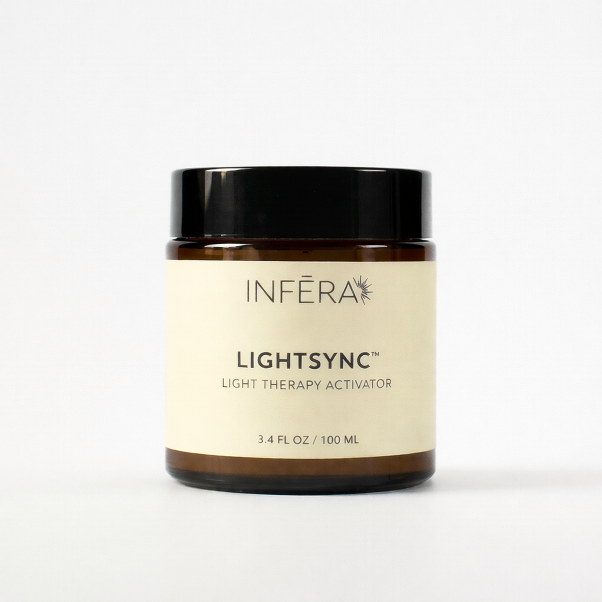 Inféra LightSync light therapy activator jar on a white background