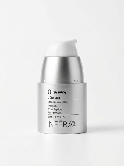 Skincare serum bottle labeled &
